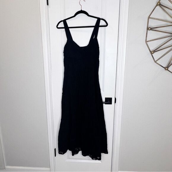 ZARA OPENWORK EMBROIDERED DRESS BLACK | 5107/301 Size S - Picture 5 of 12